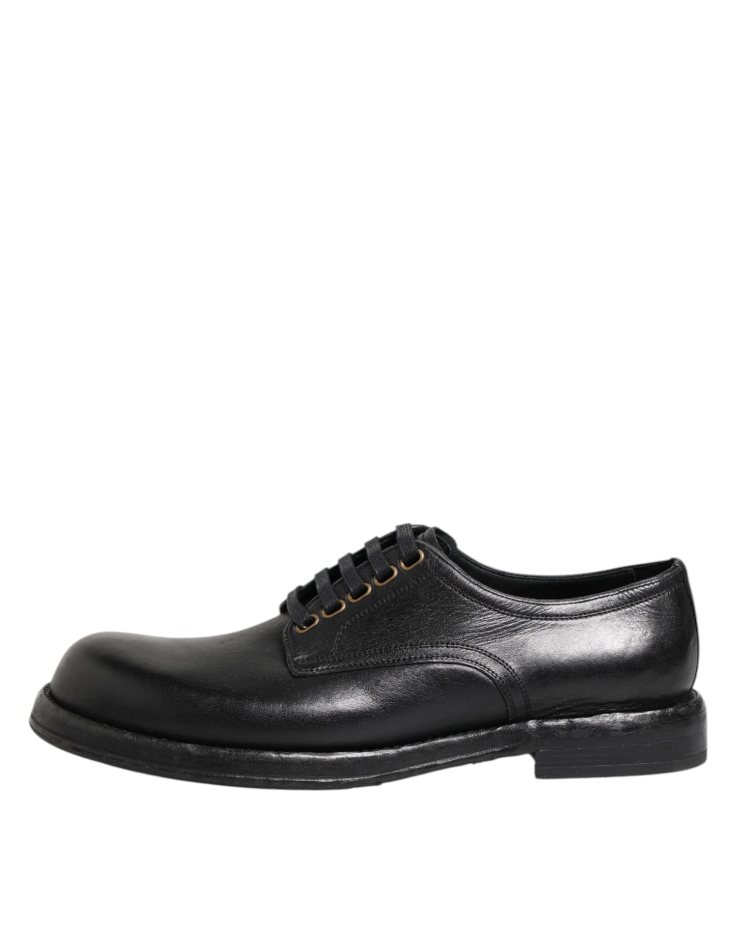 Dolce &amp; Gabbana Black Leather Lace Up Derby Formal Shoes