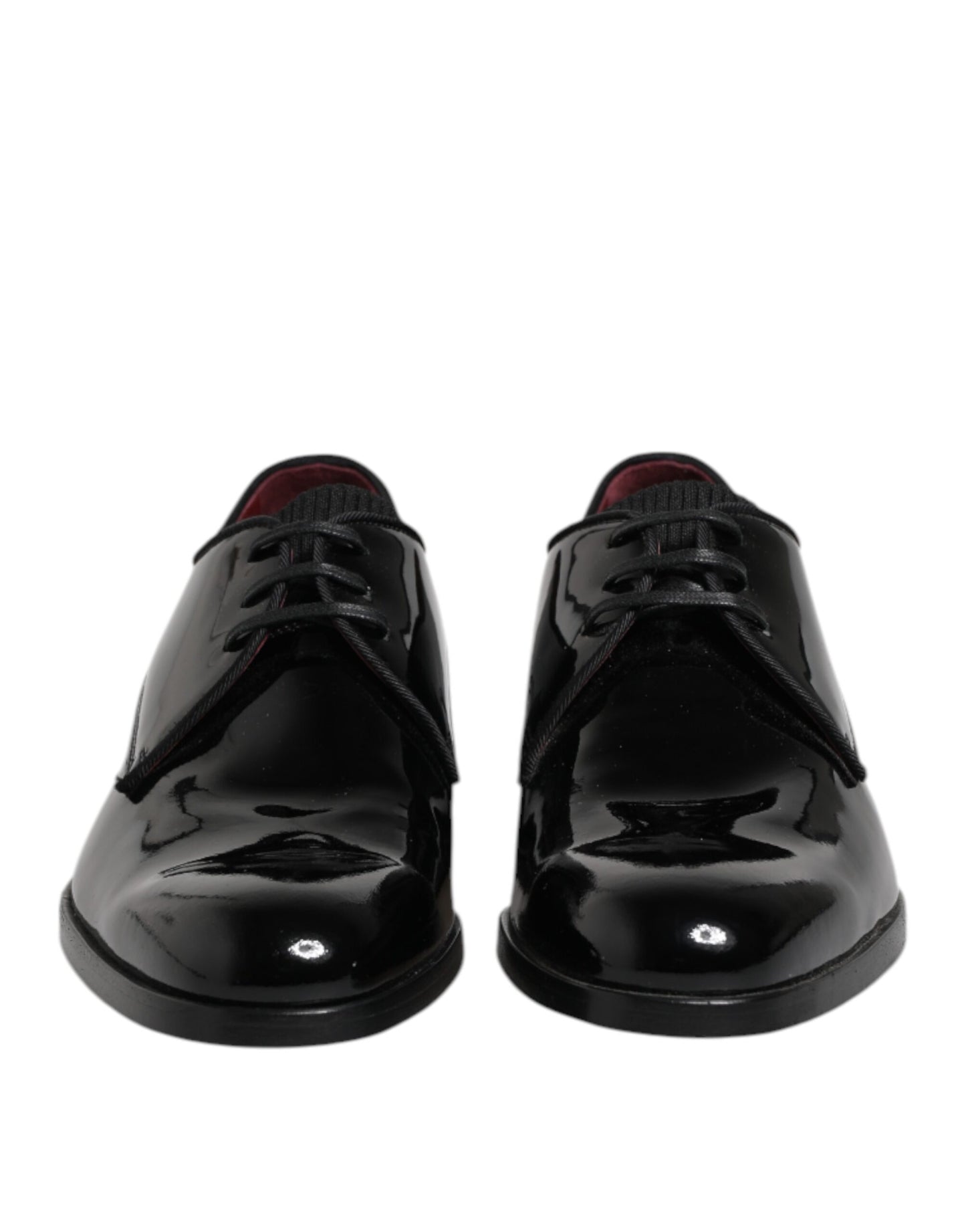 Dolce &amp; Gabbana Black Leather Lace Up Men Derby Formal Shoes