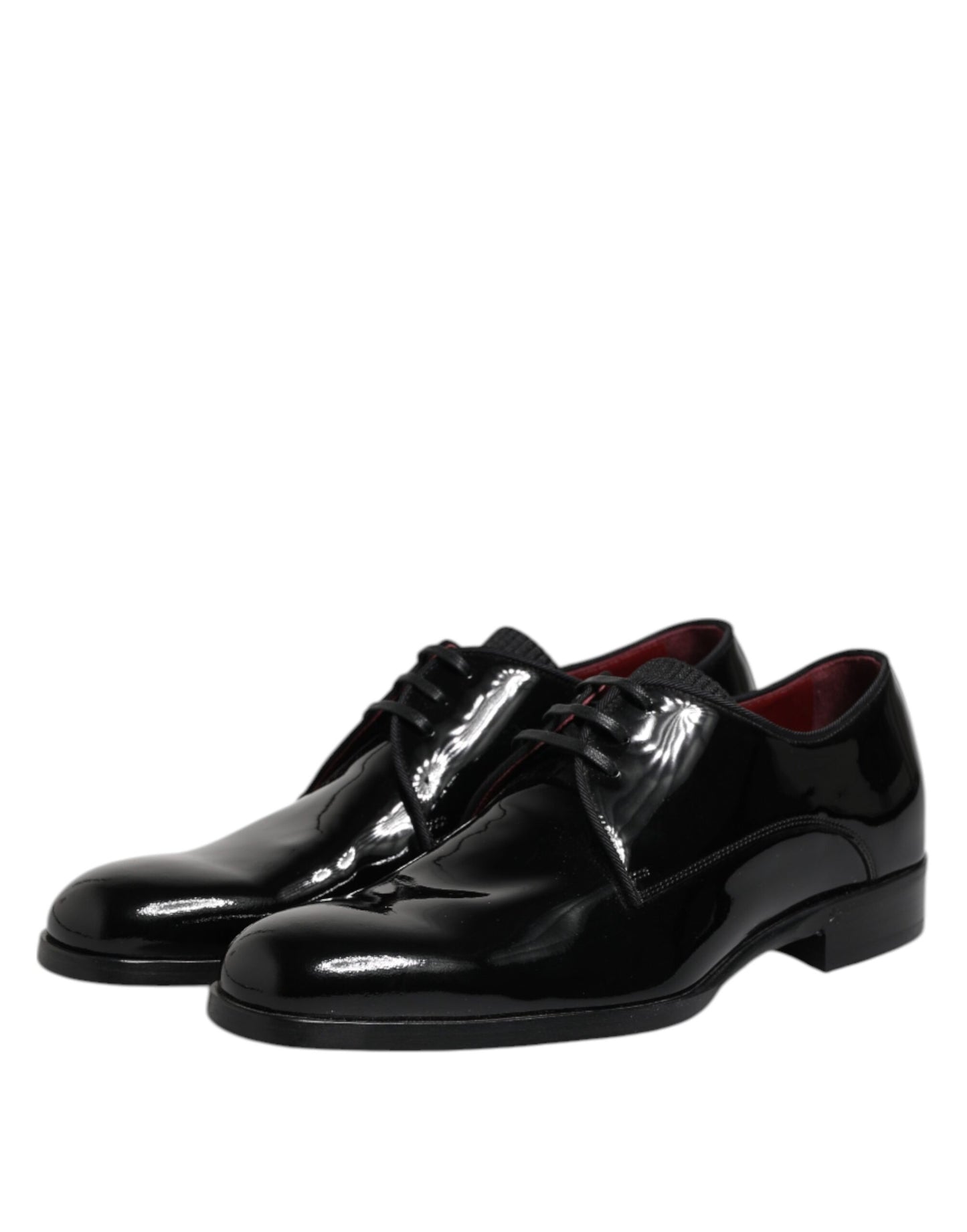 Dolce &amp; Gabbana Black Leather Lace Up Men Derby Formal Shoes