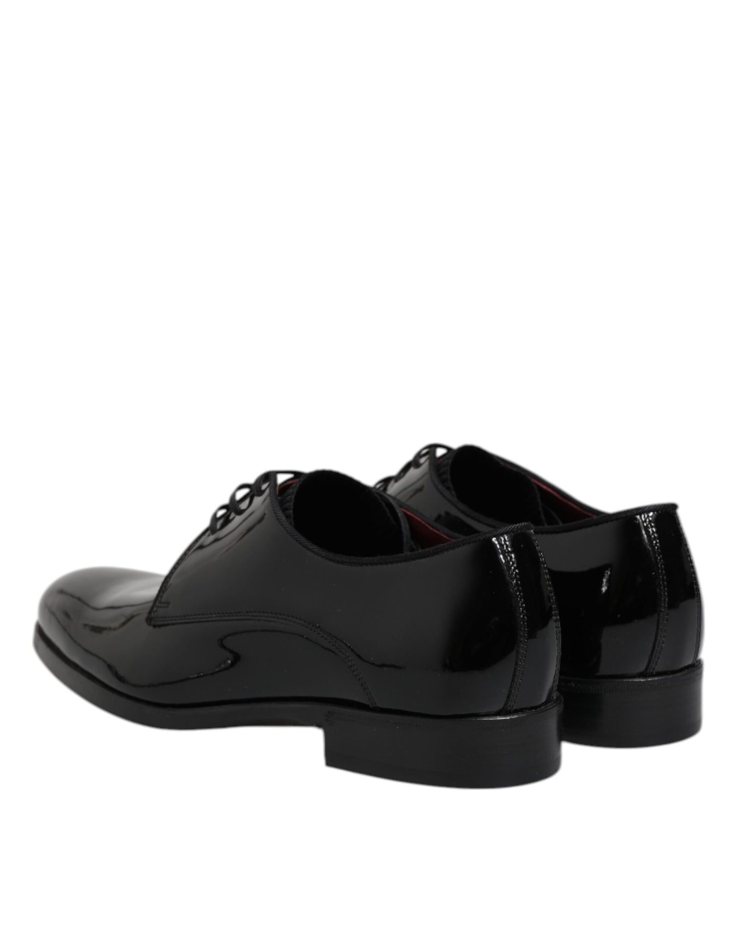 Dolce &amp; Gabbana Black Leather Lace Up Men Derby Formal Shoes