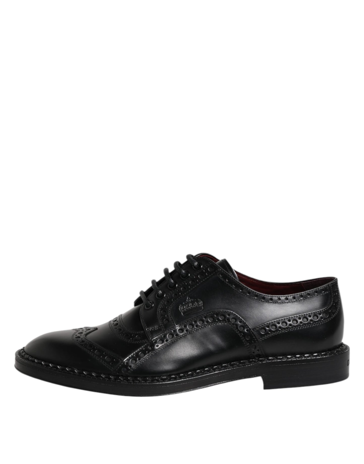 Dolce &amp; Gabbana Black Leather Lace Up Men Derby Formal Shoes