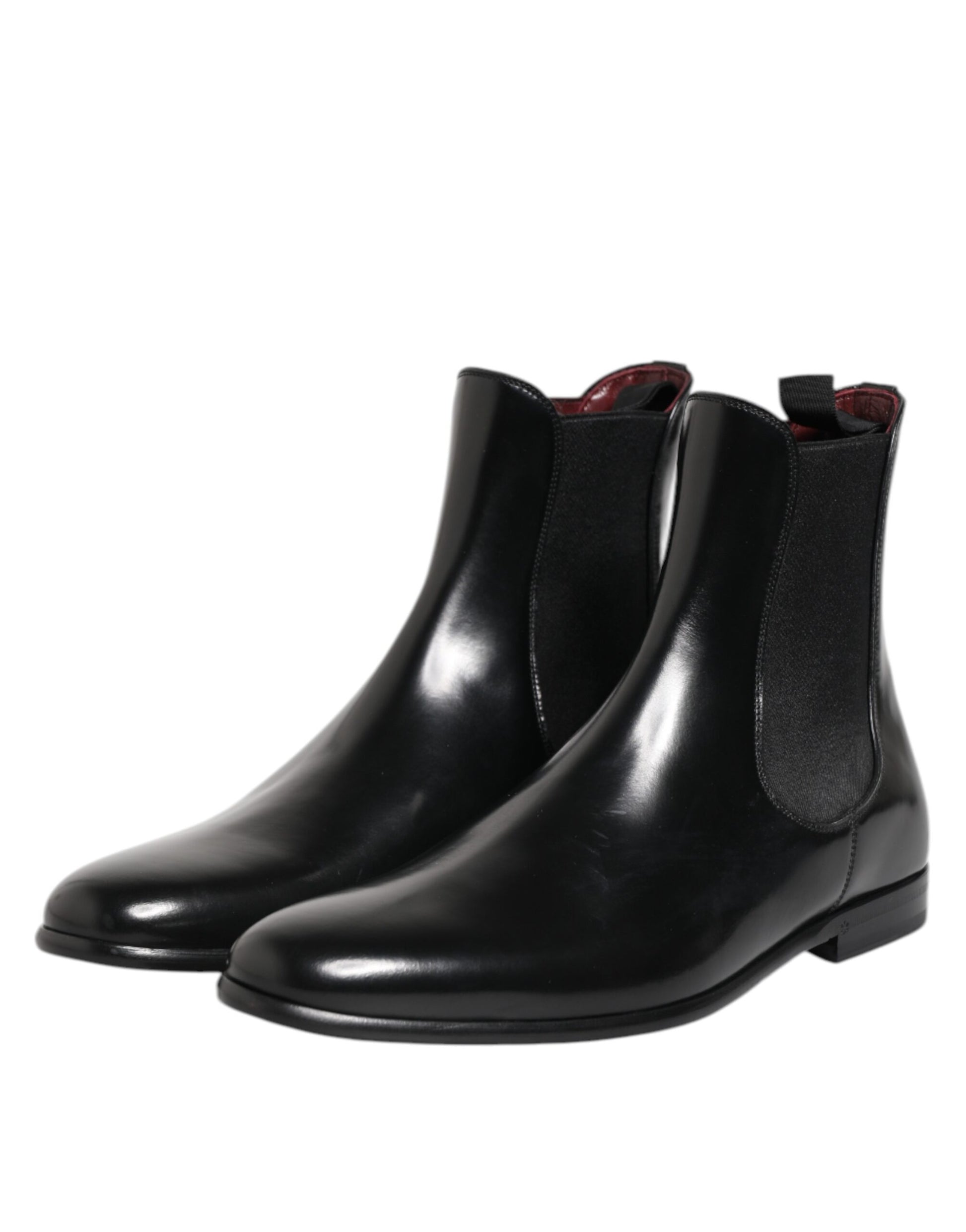 Dolce & Gabbana Black Chelsea Slip On Mid Calf Boots Shoes by Dolce & Gabbana