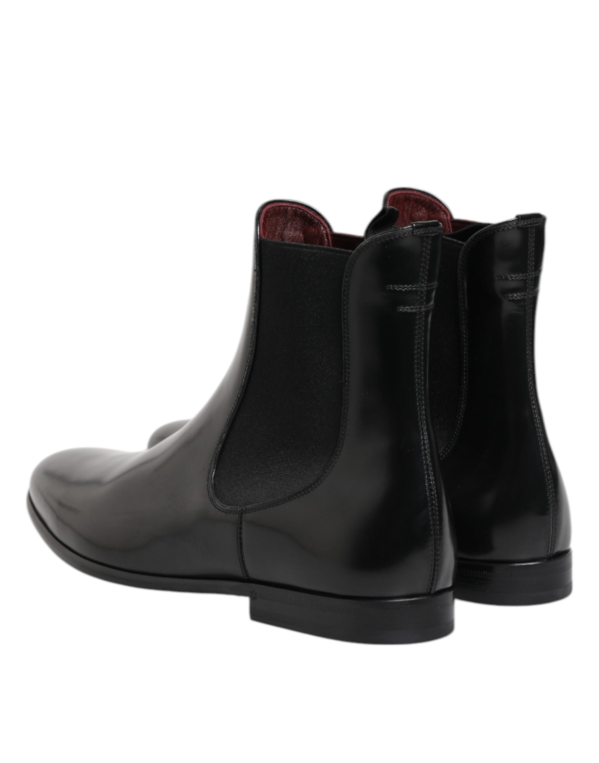 Dolce & Gabbana Black Chelsea Slip On Mid Calf Boots Shoes by Dolce & Gabbana