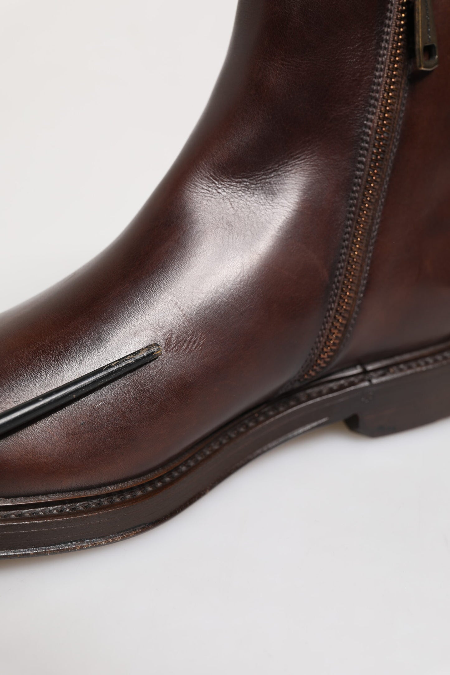 Dolce & Gabbana Brown Chelsea Leather Mid Calf Boots Shoes by Dolce & Gabbana