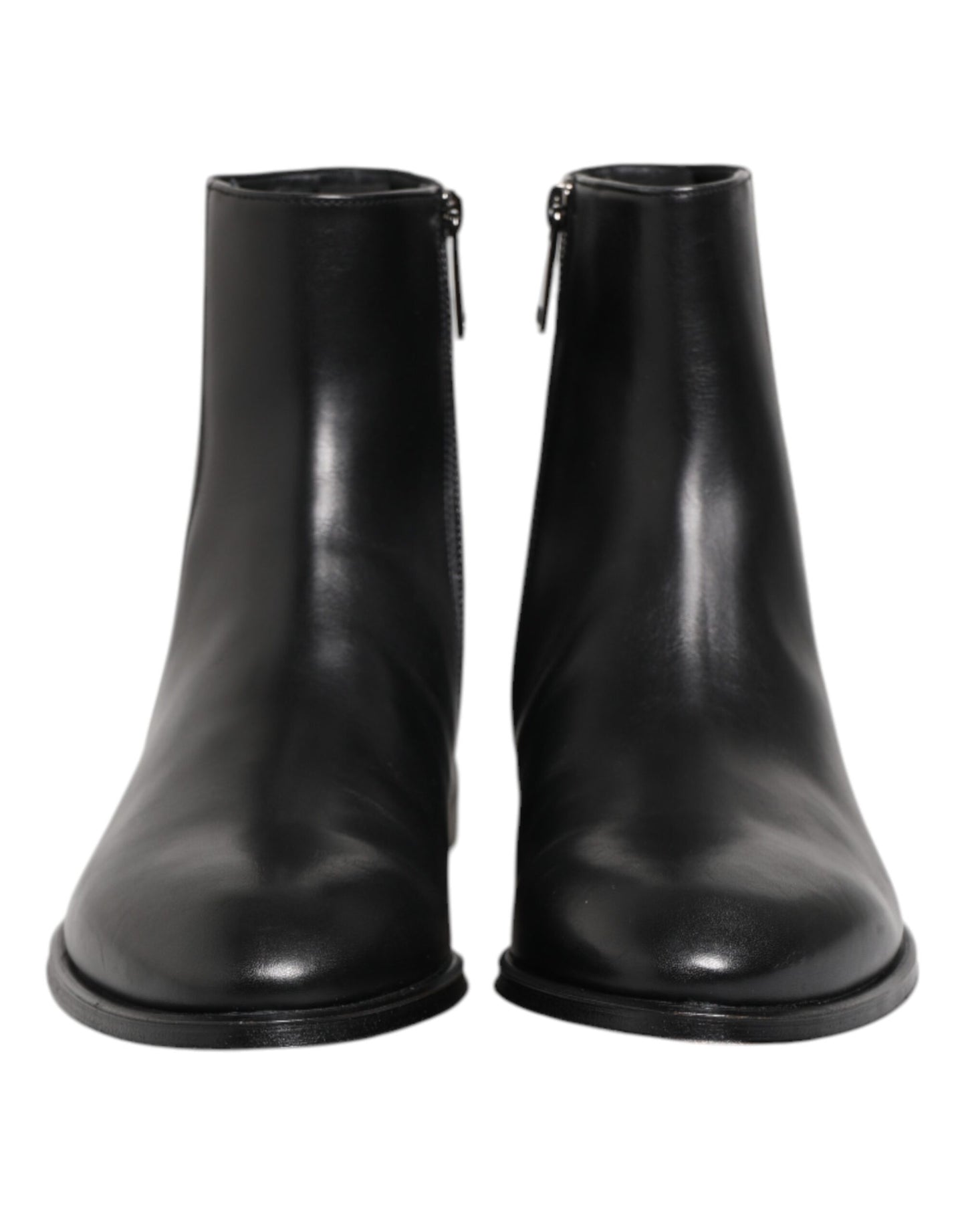 Dolce & Gabbana Black Leather Mid Calf Men Boots Shoes by Dolce & Gabbana