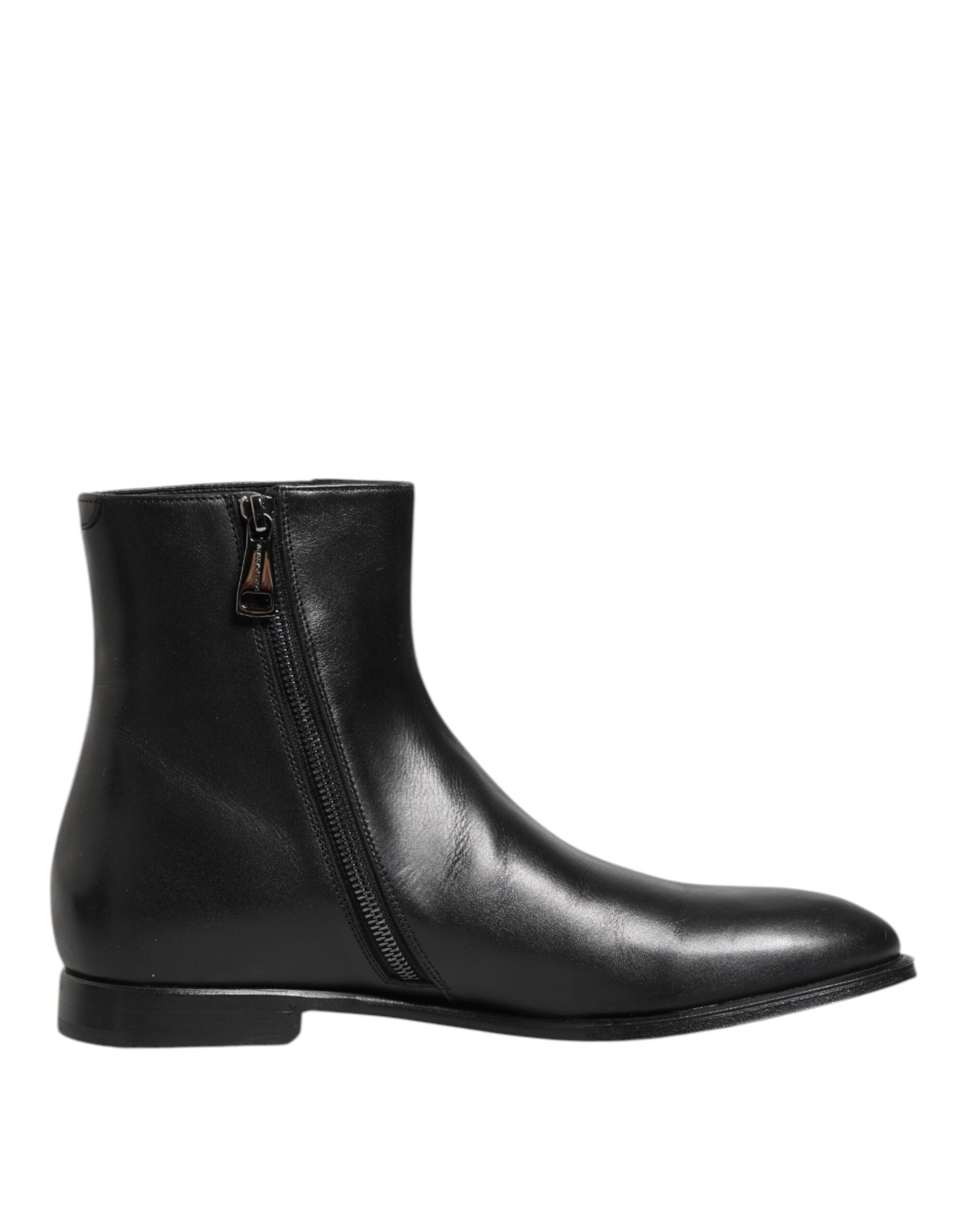 Dolce & Gabbana Black Leather Mid Calf Men Boots Shoes by Dolce & Gabbana
