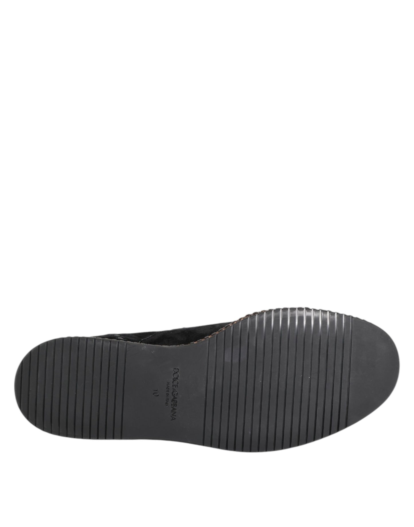 Dolce &amp; Gabbana Black Suede Tassel Embellished Loafers Shoes