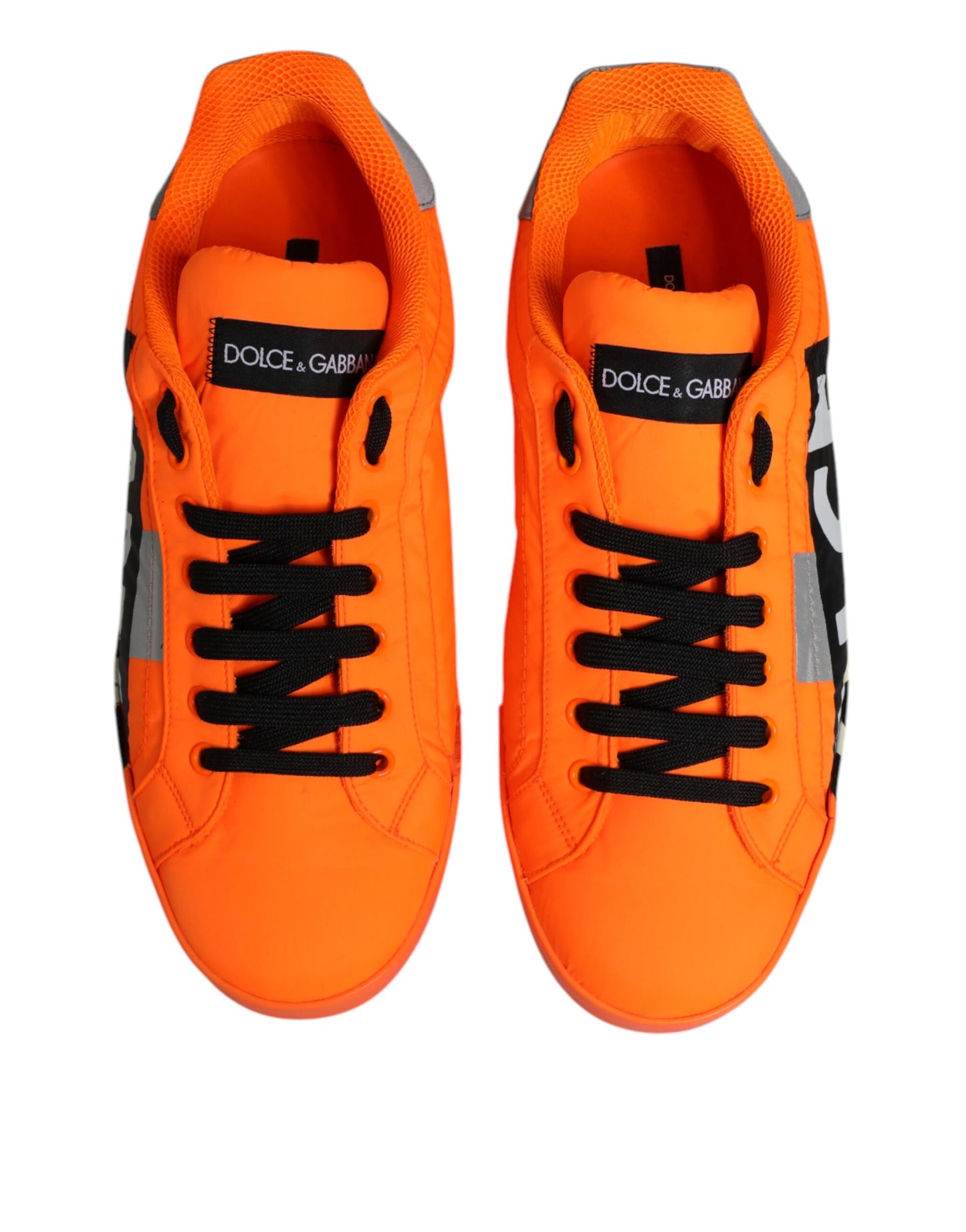 Dolce &amp; Gabbana Orange Portofino Logo Tape Men Sneakers Shoes