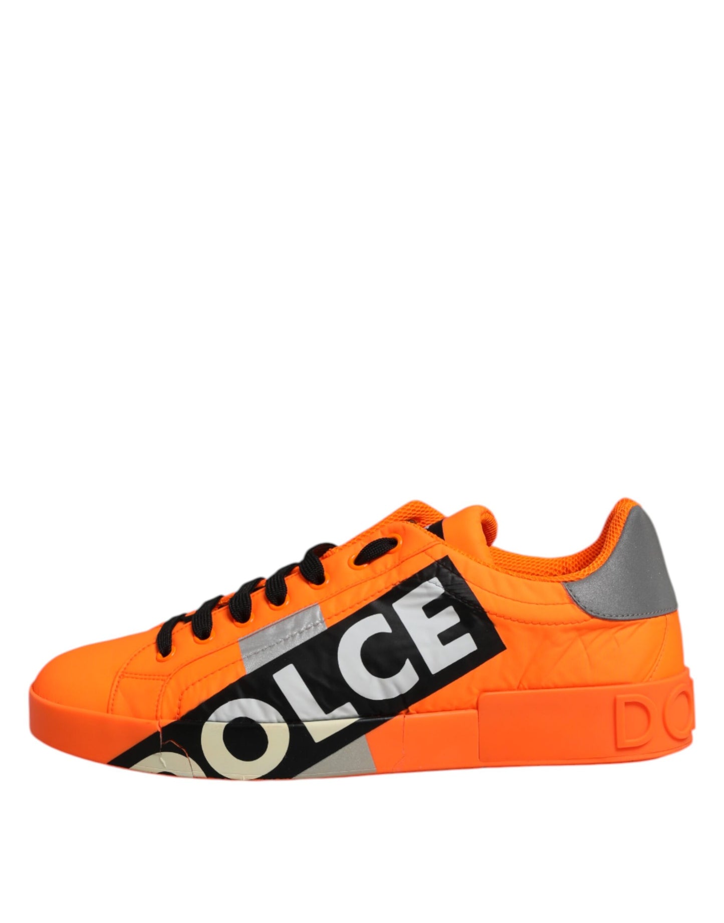 Dolce &amp; Gabbana Orange Portofino Logo Tape Men Sneakers Shoes