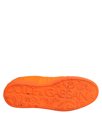 Dolce &amp; Gabbana Orange Portofino Logo Tape Men Sneakers Shoes