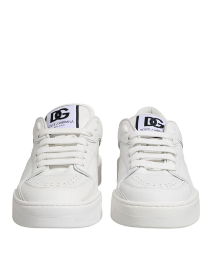 Dolce &amp; Gabbana White Miami Leather Low Top Sneakers Shoes