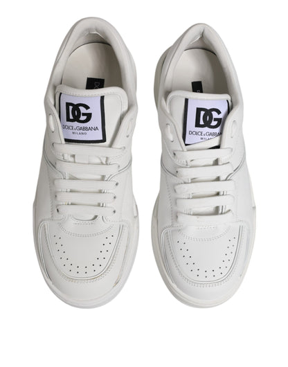 Dolce &amp; Gabbana White Miami Leather Low Top Sneakers Shoes
