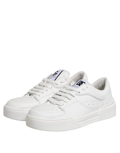 Dolce &amp; Gabbana White Miami Leather Low Top Sneakers Shoes