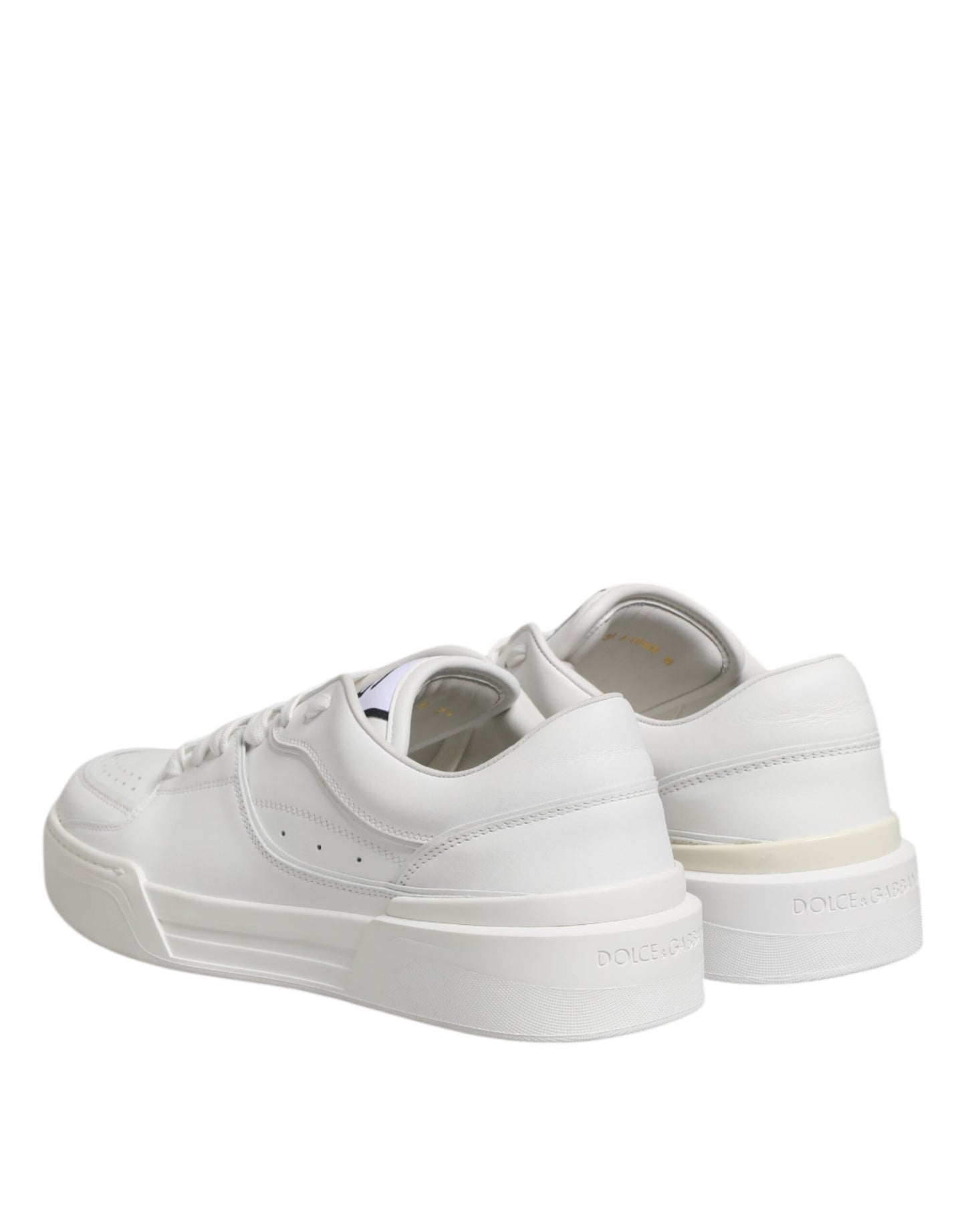 Dolce &amp; Gabbana White Miami Leather Low Top Sneakers Shoes