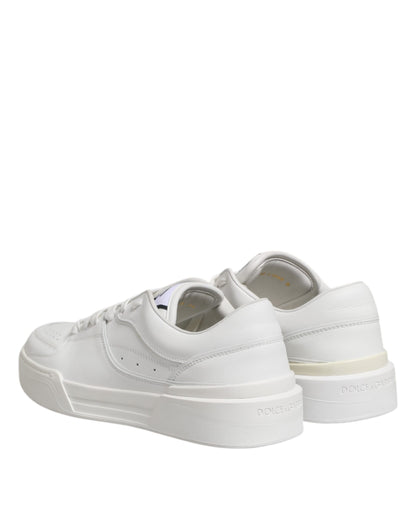 Dolce &amp; Gabbana White Miami Leather Low Top Sneakers Shoes