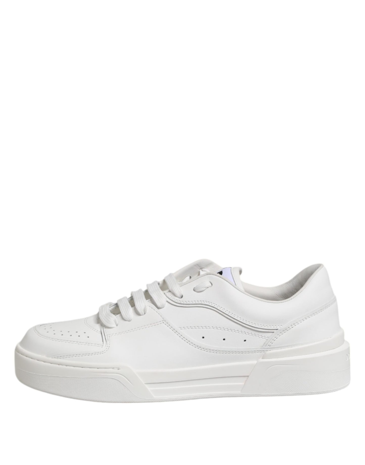 Dolce &amp; Gabbana White Miami Leather Low Top Sneakers Shoes