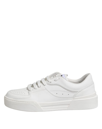 Dolce &amp; Gabbana White Miami Leather Low Top Sneakers Shoes
