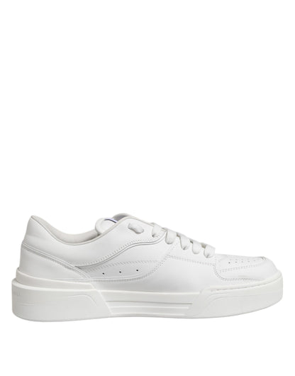 Dolce &amp; Gabbana White Miami Leather Low Top Sneakers Shoes
