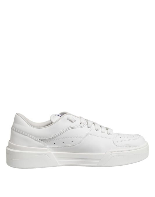 Dolce &amp; Gabbana White Miami Leather Low Top Sneakers Shoes