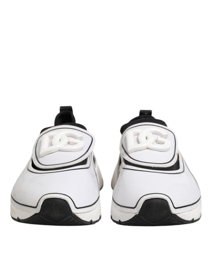 Dolce &amp; Gabbana White Black Logo Plaque Daymaster Men Sneakers Shoes