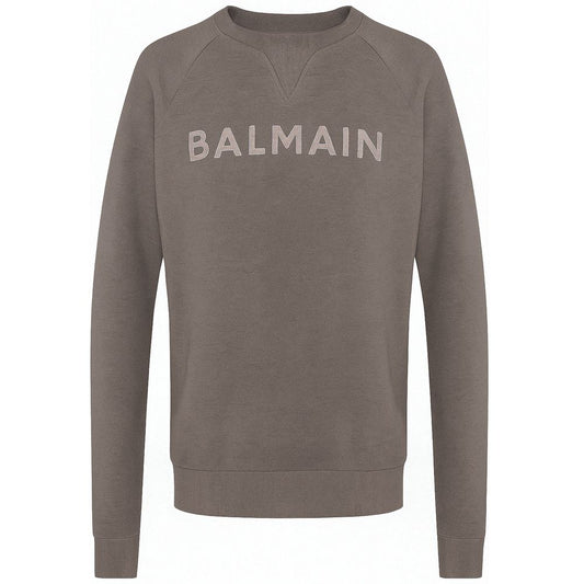 Balmain Gray Cotton Sweater by Balmain