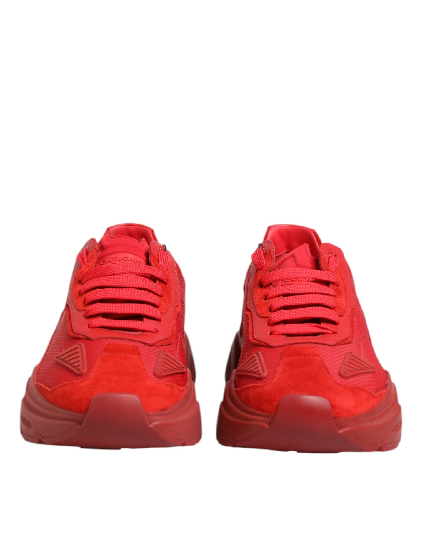 Dolce &amp; Gabbana Red Leather Daymaster Low Top Sneakers Shoes