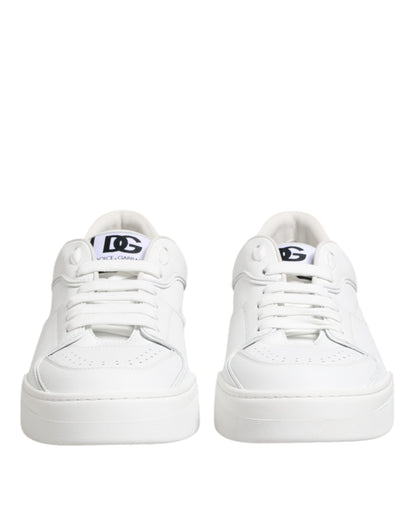 Dolce &amp; Gabbana White Miami Leather Low Top Sneakers Shoes