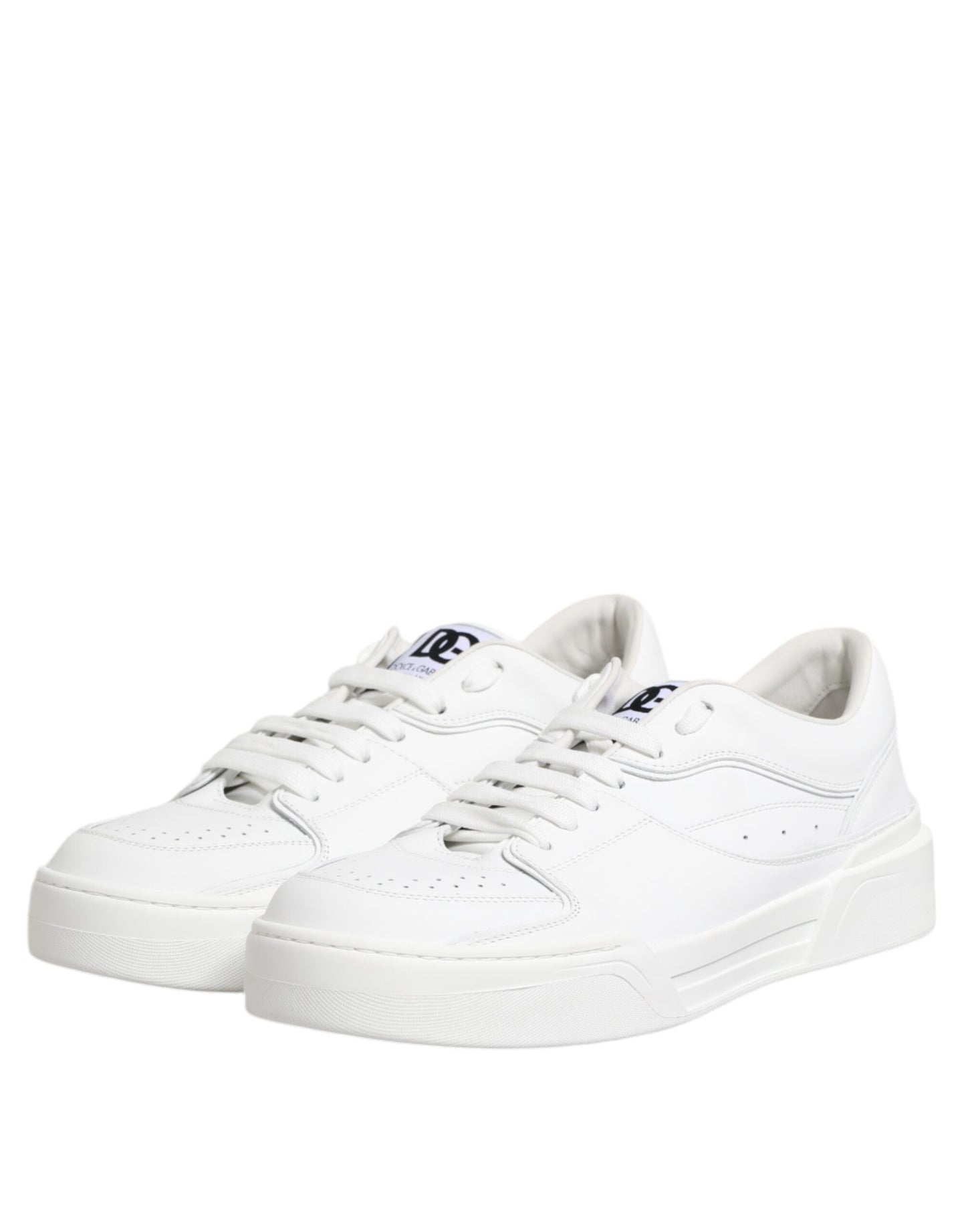 Dolce &amp; Gabbana White Miami Leather Low Top Sneakers Shoes