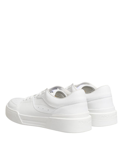 Dolce &amp; Gabbana White Miami Leather Low Top Sneakers Shoes