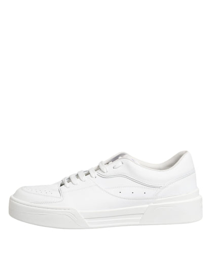 Dolce &amp; Gabbana White Miami Leather Low Top Sneakers Shoes