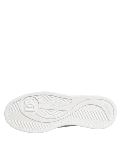 Dolce &amp; Gabbana White Miami Leather Low Top Sneakers Shoes