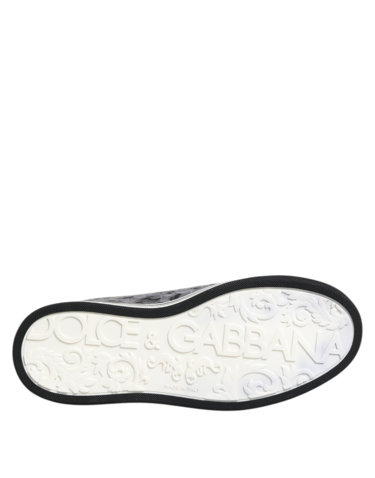 Dolce &amp; Gabbana Gray Leather Leopard Low Top Sneakers Shoes