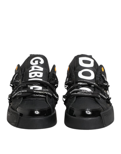 Dolce &amp; Gabbana Black Portofino Low Top Men Sneakers Shoes