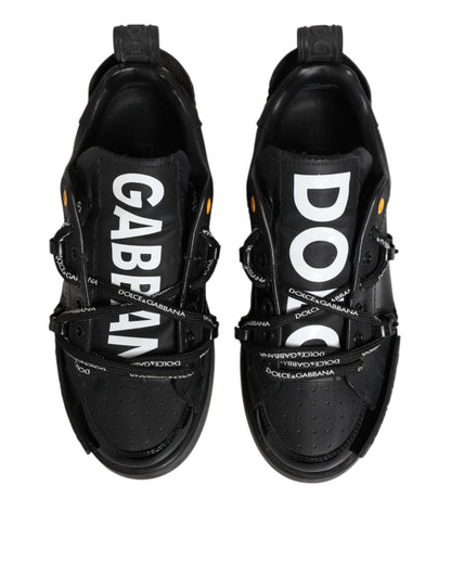 Dolce &amp; Gabbana Black Portofino Low Top Men Sneakers Shoes
