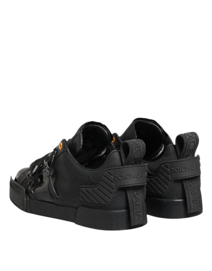 Dolce &amp; Gabbana Black Portofino Low Top Men Sneakers Shoes