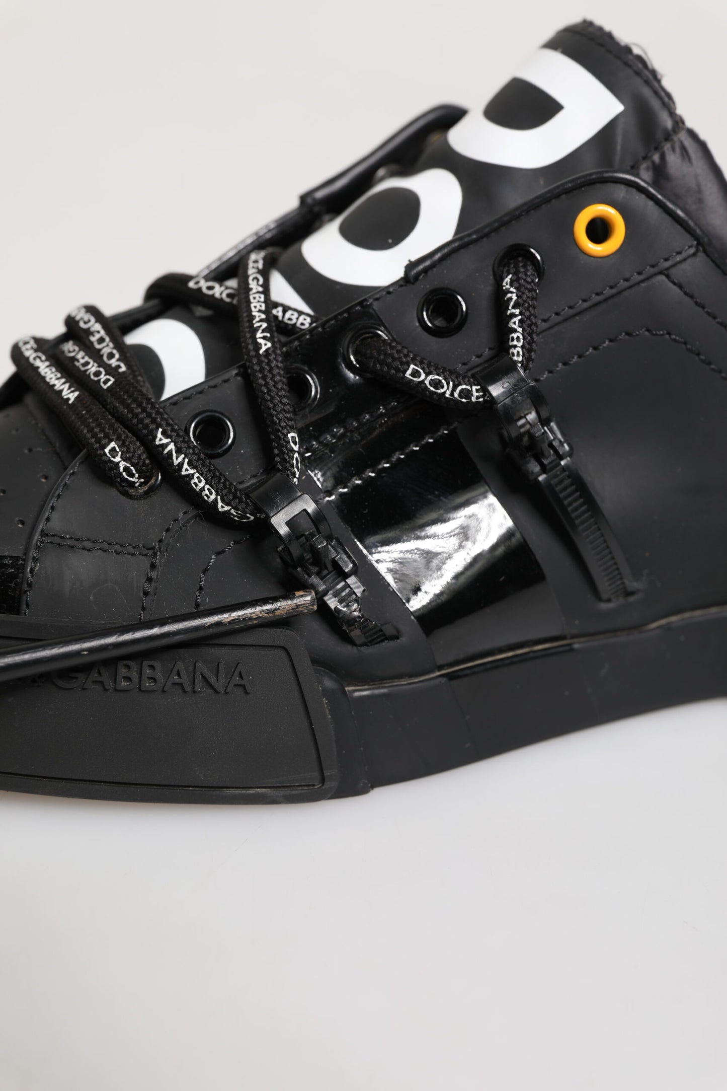 Dolce &amp; Gabbana Black Portofino Low Top Men Sneakers Shoes