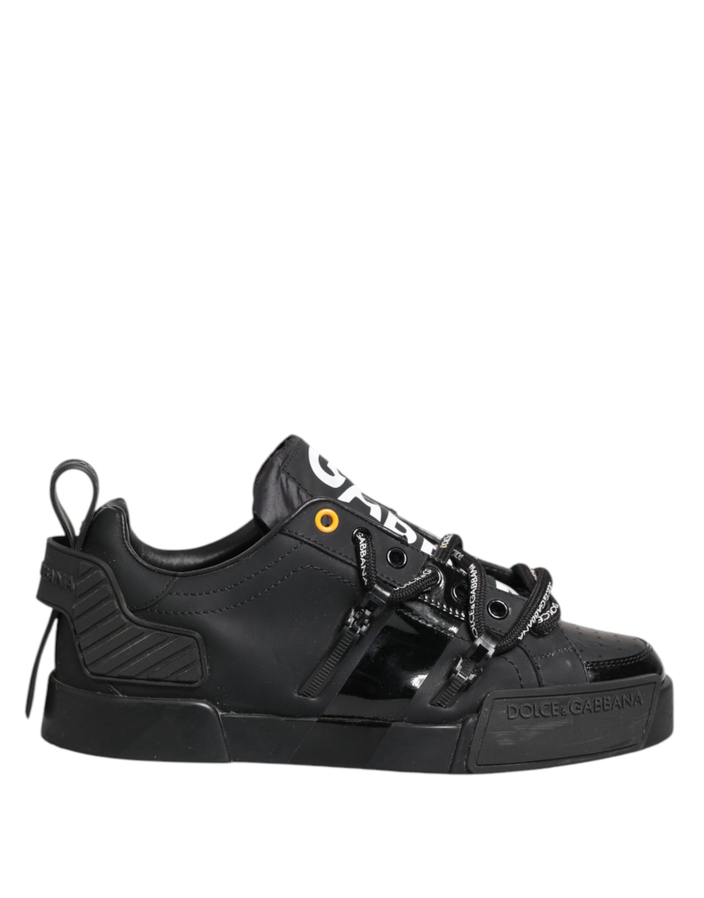 Dolce &amp; Gabbana Black Portofino Low Top Men Sneakers Shoes