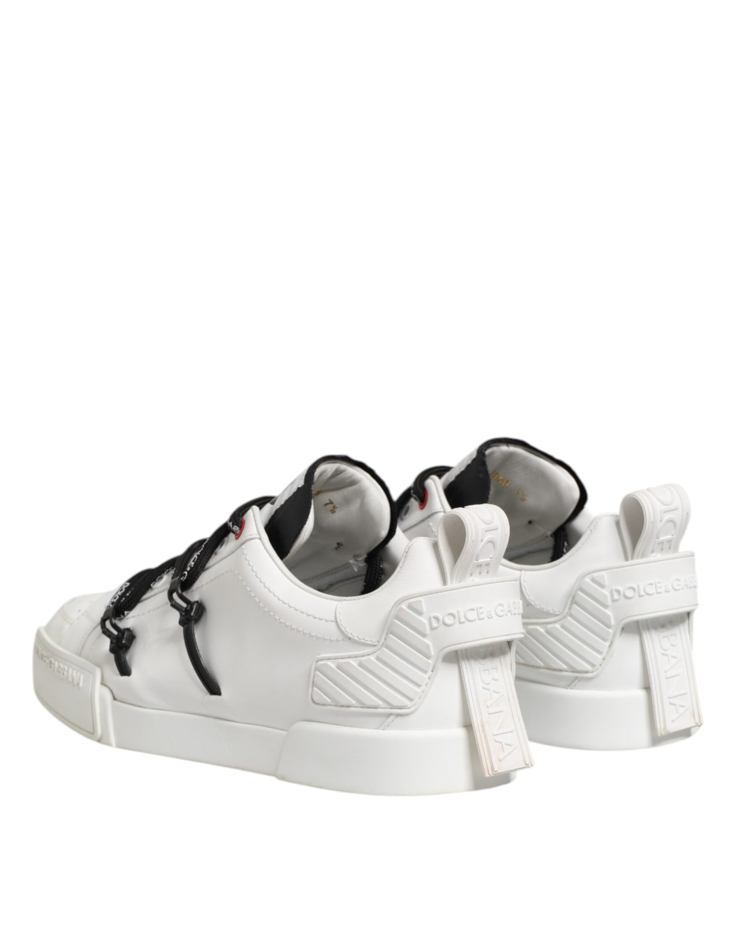 Dolce &amp; Gabbana White Leather Lace Up Men Sneakers Shoes