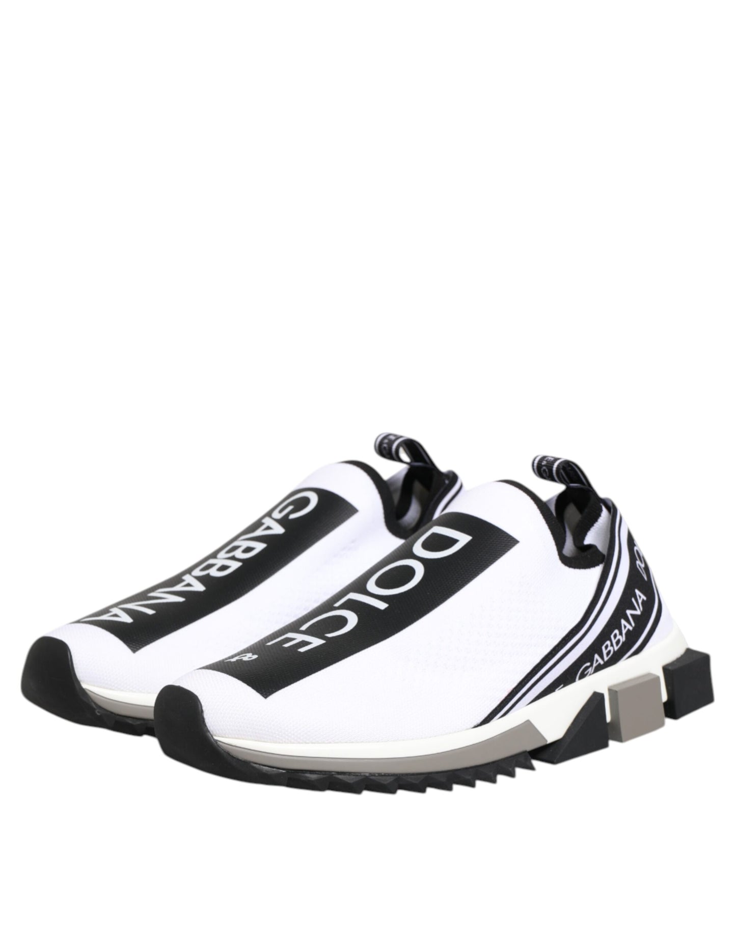Dolce &amp; Gabbana White SORRENTO Slip On Low Top Sneakers Shoes