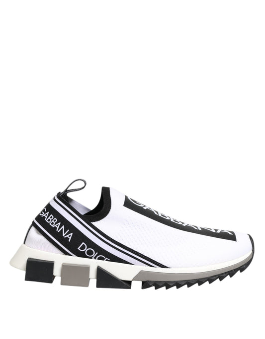 Dolce &amp; Gabbana White SORRENTO Slip On Low Top Sneakers Shoes