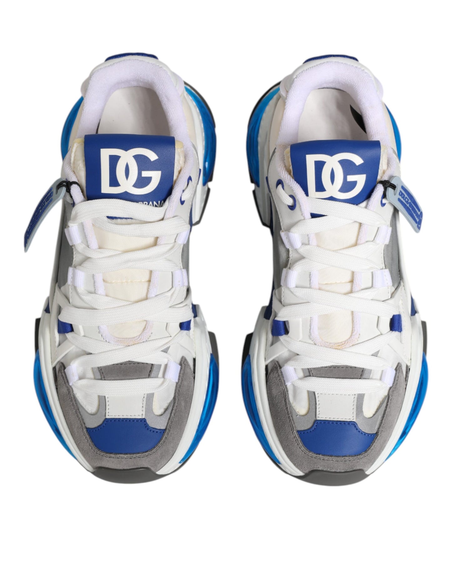 Dolce &amp; Gabbana Blue White AIRMASTER Low Top Sneakers Shoes