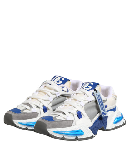 Dolce &amp; Gabbana Blue White AIRMASTER Low Top Sneakers Shoes