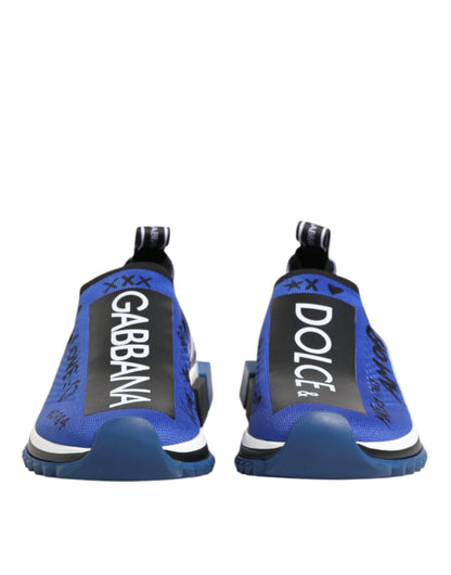 Dolce &amp; Gabbana Blue Sorrento Low Top Sneakers Shoes