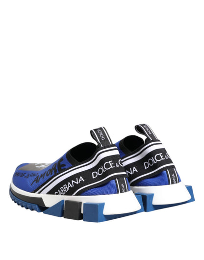 Dolce &amp; Gabbana Blue Sorrento Low Top Sneakers Shoes