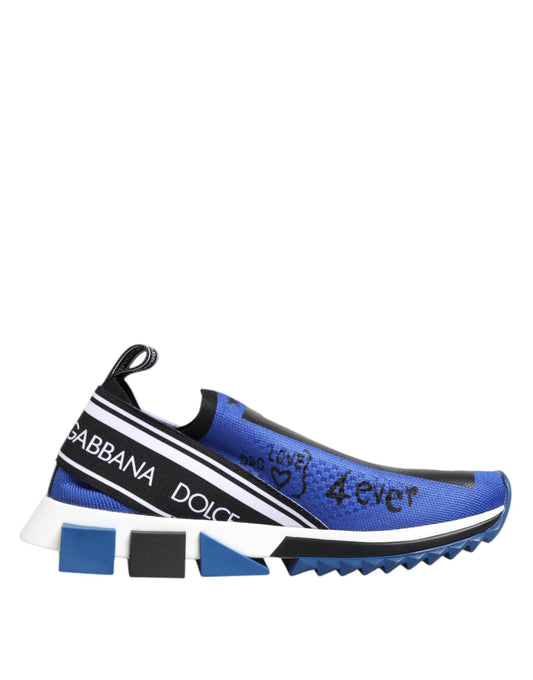 Dolce &amp; Gabbana Blue Sorrento Low Top Sneakers Shoes