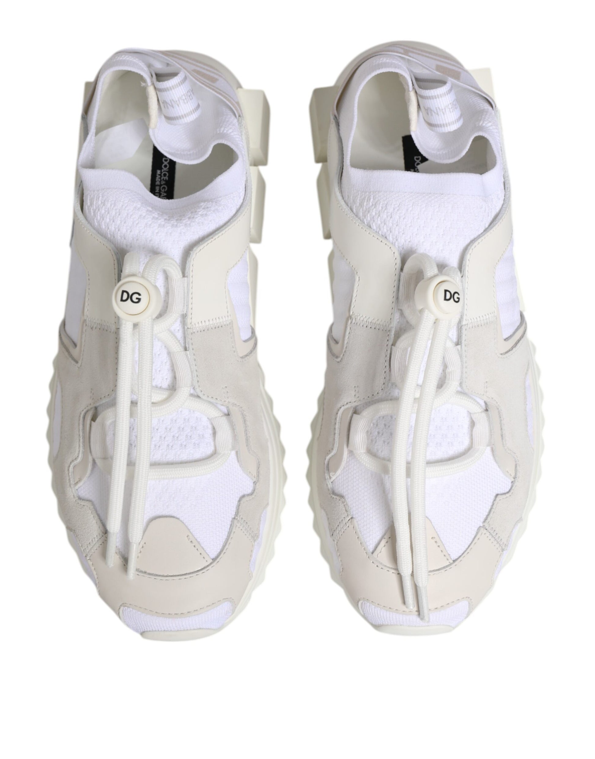 Dolce & Gabbana White Sorrento Low Top Lace Up Sneakers Shoes by Dolce & Gabbana