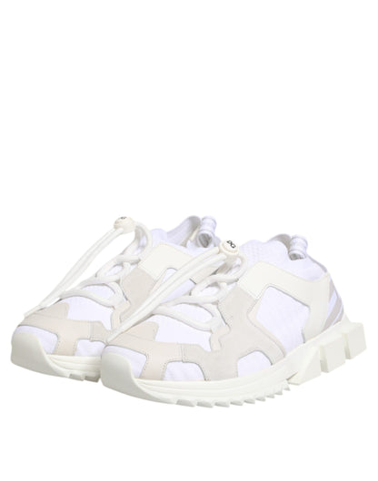 Dolce & Gabbana White Sorrento Low Top Lace Up Sneakers Shoes by Dolce & Gabbana