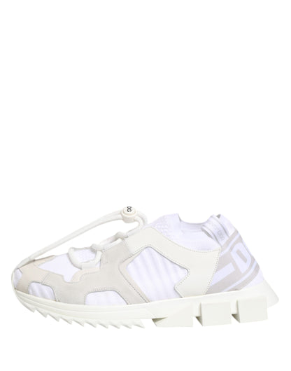 Dolce & Gabbana White Sorrento Low Top Lace Up Sneakers Shoes by Dolce & Gabbana