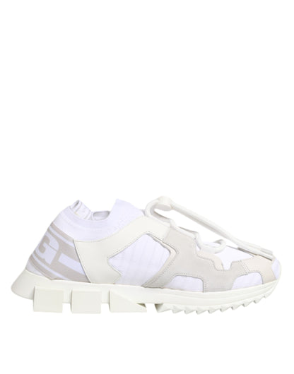 Dolce & Gabbana White Sorrento Low Top Lace Up Sneakers Shoes by Dolce & Gabbana