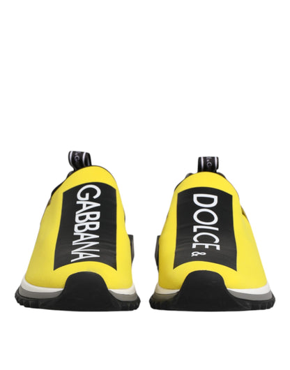 Dolce & Gabbana Yellow Logo Low Top Sorrento Sneakers Shoes by Dolce & Gabbana